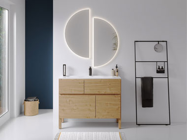 LED badkamerspiegel AMIR Halfronde kristallen spiegel MOONLIGHT - Across